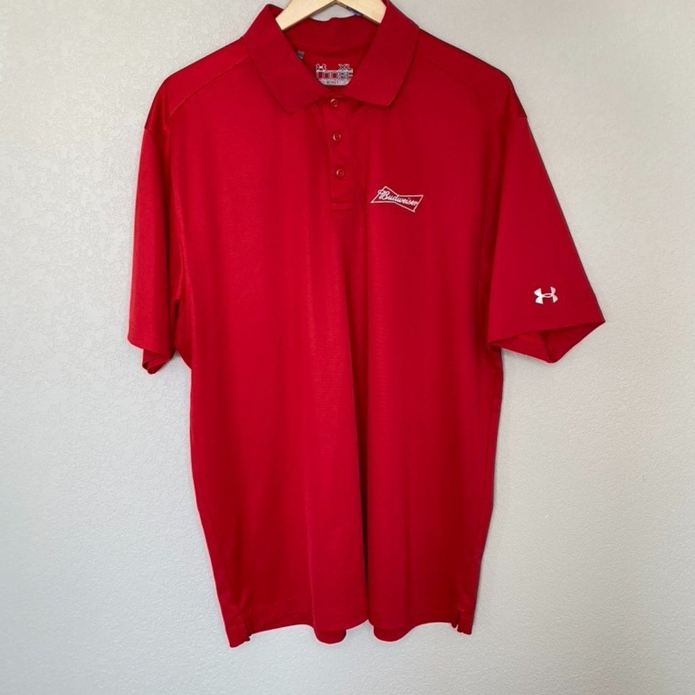 Under Armour Budweiser red Golf Polo Men's XL